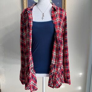 Como Vintage Red and Blue Plaid Shirt